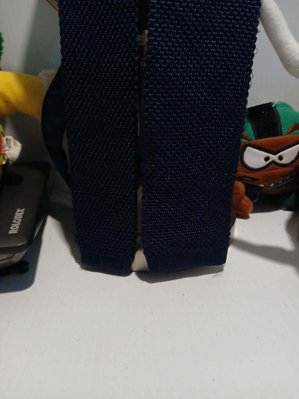 Wembley Hand Made Navy Blue Knit Silk Tie